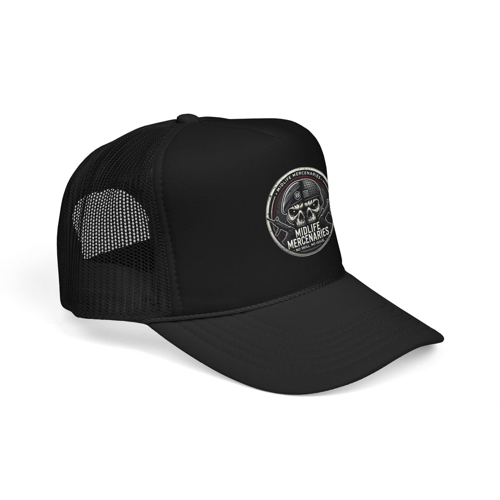 Midlife Mercenaries Skull Patch Foam Trucker Hat