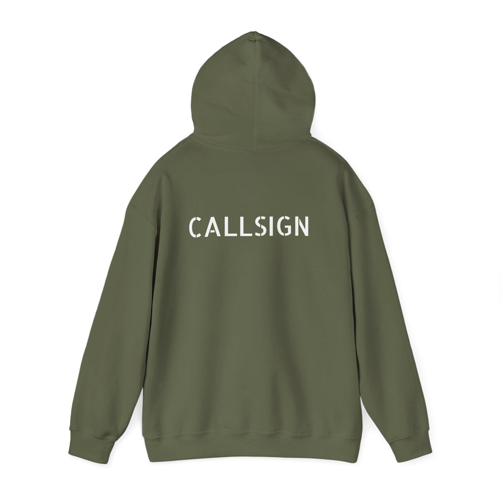 Midlife Mercenaries Personalised Callsign Hoodie — Back Print