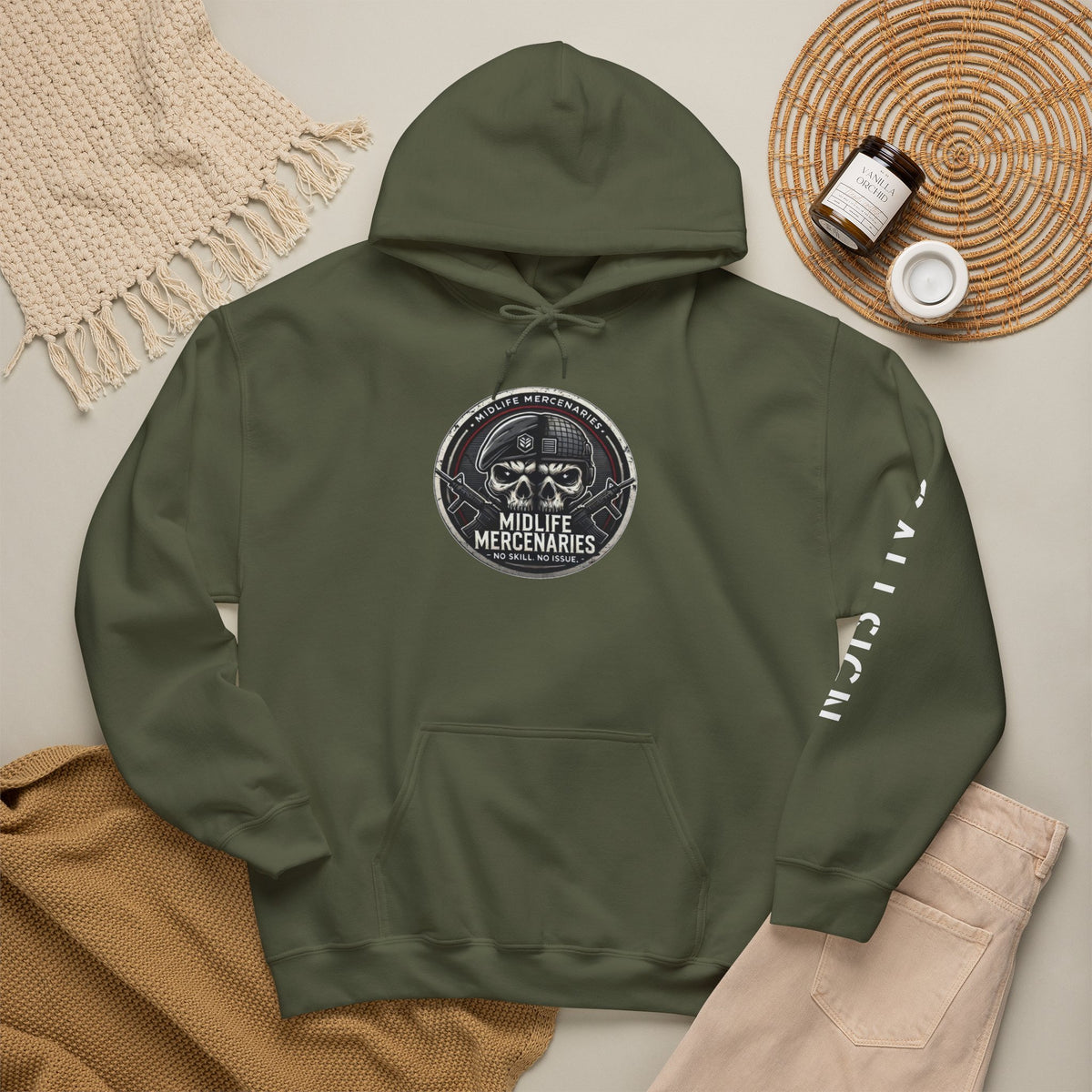 Midlife Mercenaries Personalised Callsign Hoodie — Sleeve Print