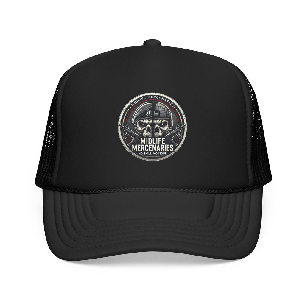 Midlife Mercenaries Skull Patch Foam Trucker Hat