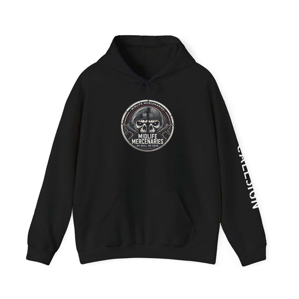 Midlife Mercenaries Personalised Callsign Hoodie — Sleeve Print