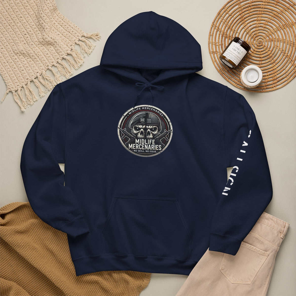 Midlife Mercenaries Personalised Callsign Hoodie — Sleeve Print